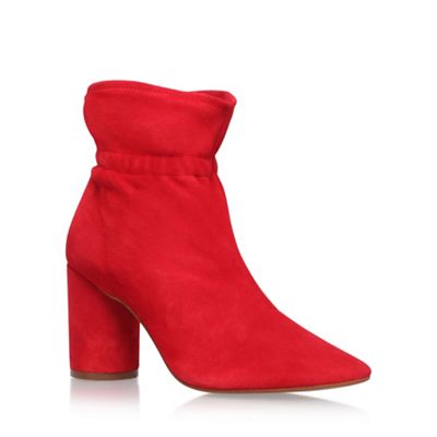 Red 'Raglan' high heel ankle boots